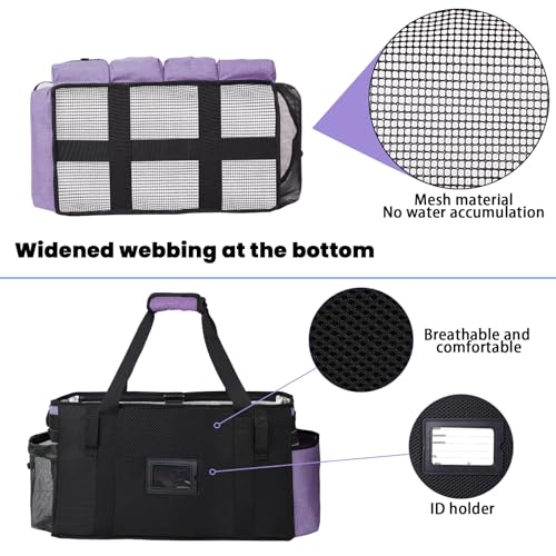 Extra large Cleaning Caddy Bag Built-in hard plastic Aluminum foil lining - color: Purple