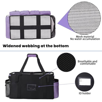 Extra large Cleaning Caddy Bag Built-in hard plastic Aluminum foil lining - color: Purple
