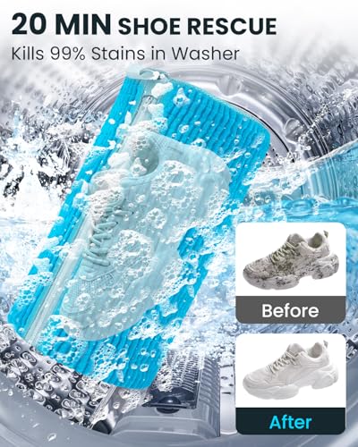 Shoe Washing Machine Bag: 2 Pack Reusable Shoes Cleaning Bags, Blue - color: Blue