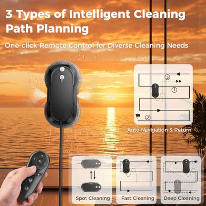 KKI Window Cleaning Robot, Auto-Dual Spray,for High-Rise Windows 4min/㎡ - color: Black