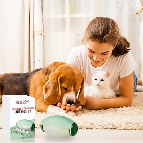 Reusable Lint Roller Ball, Mini Travel Size Lint Roller for Clothes, On The Go Small Portable Lint Ball Remover for Clothes and Pet Hair, Extra Sticky & Washable Gel (Green)