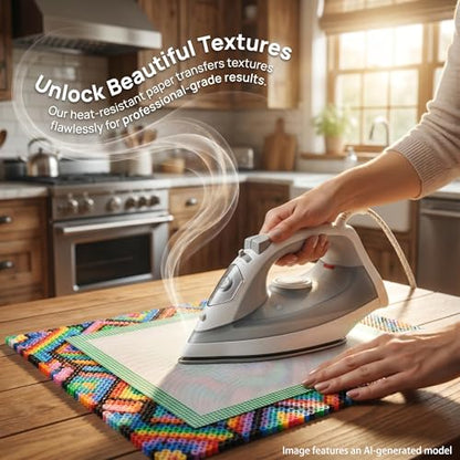5 Pcs Thick Texture Fuse Bead Ironing Paper, 7.87"x5.97" White Heat-Resistant Fiberglass Cloth, Non-Stick & Reusable Pressing Film for Perler Beads Craft Accessories (Random Color Edge)