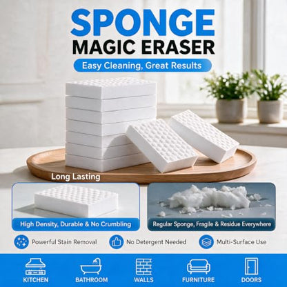 Waffle-Textured Magic Eraser Sponges, High-Density Melamine, 30 Pack