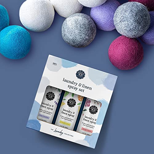 Woolzies Laundry Essential Oil Linen Spray Set | Use with Wool Dryer Balls, Face, & Body, Natural Room Mist | Includes Petal Fresh, Still Breeze, Citrus Clean 50 ML