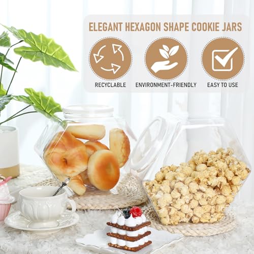 Uiifan Plastic Candy Jar with Lid Clear Hexagonal Fish Bowls,145 Oz - size: 145 oz