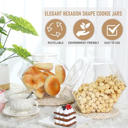 Uiifan Plastic Candy Jar with Lid Clear Hexagonal Fish Bowls,145 Oz - size: 145 oz