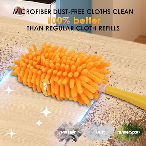 Redones Dusters for Swiffer - Reusable Duster Refill Compatible with Swiffer Hand Duster(8 Pack+1Handle), 360 Heavy Duty Dusters Refills - size: 8PCS+1Handle