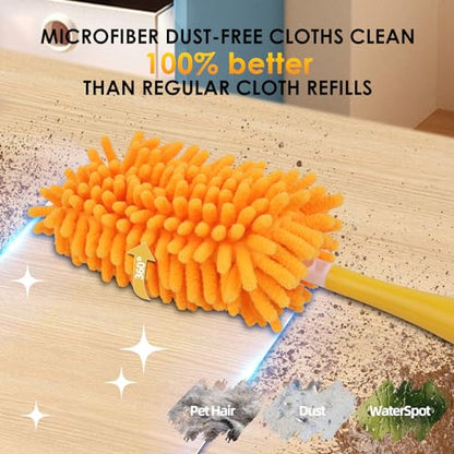 Redones Dusters for Swiffer - Reusable Duster Refill Compatible with Swiffer Hand Duster(8 Pack+1Handle), 360 Heavy Duty Dusters Refills - size: 8PCS+1Handle