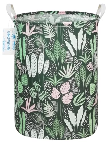 Round Laundry Basket Collapsible Storage Hamper Organizer Full Leaf - color: Full Leaf