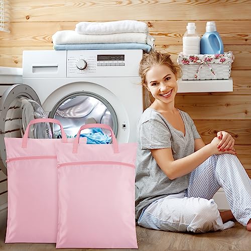 Oudain 2 Pcs Travel Laundry Bags Waterproof Dirty Clothes Bag, Pink - color: Pink