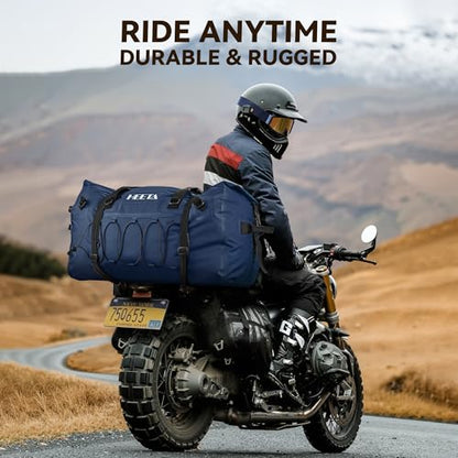 HEETA Waterproof Duffel Bag Travel Motorcycle Dry Bag Backpack 60L/80L/110L - color: Dark Blue, size: 60L