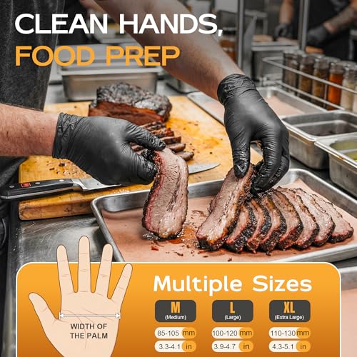Nitrile Gloves Disposable Latex Rubber Gloves Black Nitrile Latex Gloves XL Disposable Rubber Black Gloves HEAVY DUTY 6 Mil Nitrile Gloves 1000Ct - size: X-Large