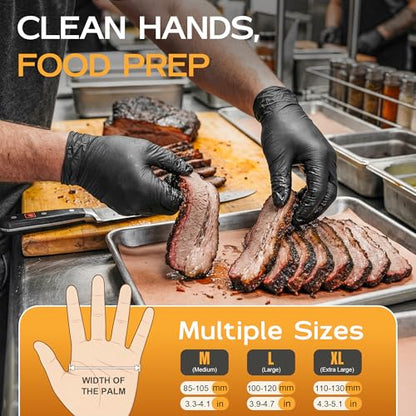 Nitrile Gloves Disposable Latex Rubber Gloves Black Nitrile Latex Gloves XL Disposable Rubber Black Gloves HEAVY DUTY 6 Mil Nitrile Gloves 1000Ct - size: X-Large