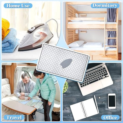 Tigeen Extra Large Ironing Mat 54" x 32", Foldable Ironing Blanket for Countertop Tabletop Washer & Dryer, Thick Double-Sided Ironings Pad with Silicone Iron Rest, Portable Ironings Board Alternative