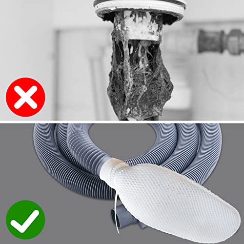 64 Pieces Washing Machine Lint Traps and Cable Ties Set 16 Nylon Mesh Lint Trap for Washing Machine Discharge Hoses and 48 Cable Ties Fits Most Washing Machines - color: 16 Nylon Mesh Lint Trap