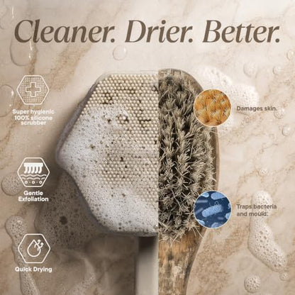 TOOLETRIES Silicone Back Scrubber for Shower, Bath Brush - Sand - color: Sand