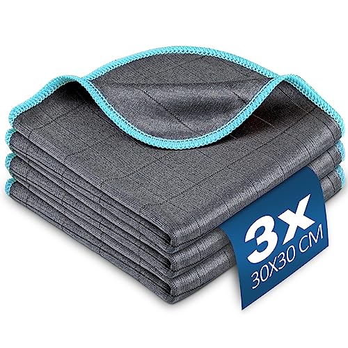 Airlab Glass Polishing Streak Free Miracle Cleaning Cloth, Grey-Light Blue - color: Grey-light Blue