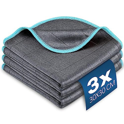 Airlab Glass Polishing Streak Free Miracle Cleaning Cloth, Grey-Light Blue - color: Grey-light Blue