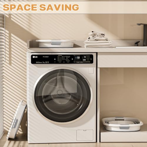 43L(11.5Gallon) Collapsible Laundry Baskets Plastic (Grey, 2 Packs) - color: Grey