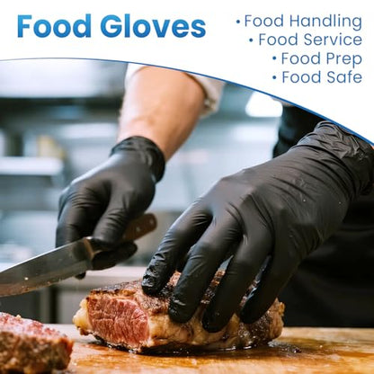 Borje Nitrile Gloves Small, 100 Count Disposable Gloves, Black, 6 Mil - color: Black of 100, size: Small