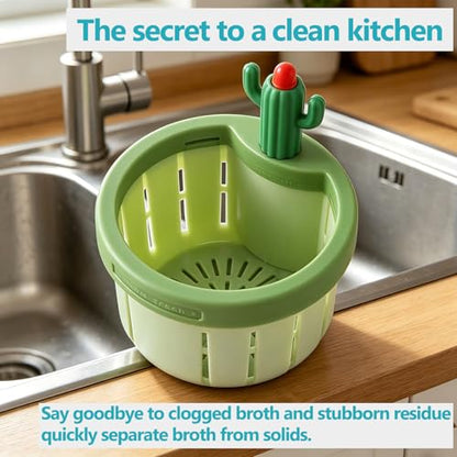 Cactus Kitchen Sink Drain Strainer,Anti-Clogging Kitchen Drainer with(Yellow) - color: Yellow