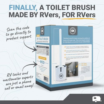 Unique RV Silicone Toilet Bowl Brush with Holder, 2-Pack - size: 2 Compact Brushes