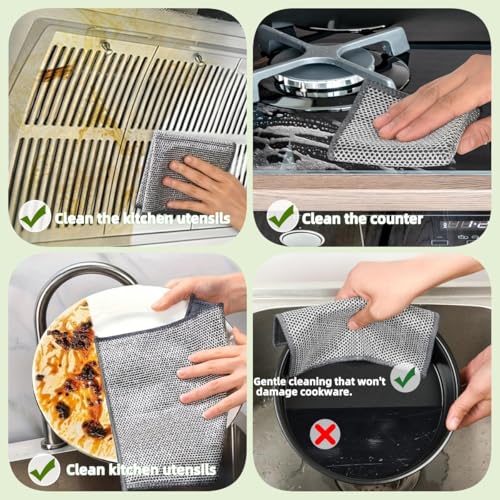 Stainless Steel Scrubber and Cleaning Rags - size: New 6pcs