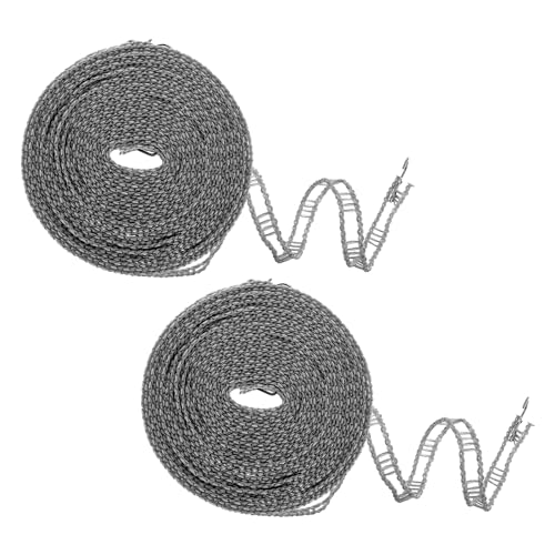 uxcell 2pcs Windproof Clothesline, 10M 33ft Plastic Non-Slip Clothes Drying Rope Portable Travel Clothesline for Courtyard Outdoor Laundry Camping, Grey - color: Gray, size: 32.8ft