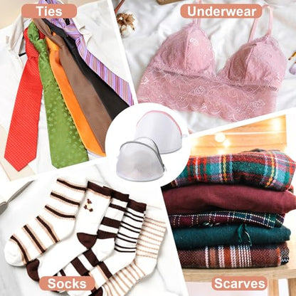 2 PCS Bra Washing Bags, 2 Colors Mesh Wash Bag for Bras with Zipper Lingerie Washer Protector Large Bra Laundry Bags Women Mesh Lingerie Wash Bag for Washing Underwear & Delicates (Pink, Gray)