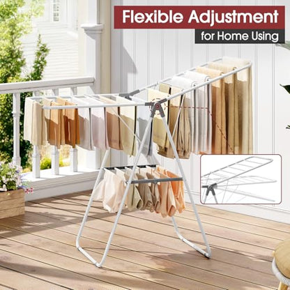 APEXCHASER PEXCHASER Foldable Clothes Drying Rack - color: Gray, size: 2 Wings