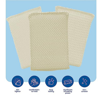 24 Pack Scrub Sponges Kitchen By SCRUBIT, Multi-Purpose Scouring Pads, Non-Scratch Cleaning Sponges for Dishes, Pots & Non-Stick Cookware - Long Lasting Dish Scrubbers for Kitchen, Bathroom & More