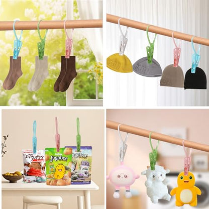 24 Pack Plastic Clothes Pins Heavy Duty Outdoor for Hanging Clothes,Mini ClothesPins with Hanging Rope,Hangers with Clips, Bag Clips,Photo Clips Craft Clips - style: 24 Pack Plastic Clothes Pins