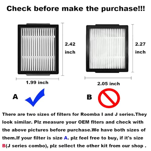 24PK Replacement Parts Kit Compatible with iRobot Roomba E & I & J Series i1 i3 i4 i5 i6 i7 i8 J7 J5 J6 J8 J9 Plus E5 E6 Vacuum,Including 2 Main Brushes & 10 Filters & 10 Side Brushes