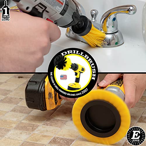 Tile and Grout Cleaning Drill Brush Set - Bathroom Scrub Brush for Drill - color: Yellow