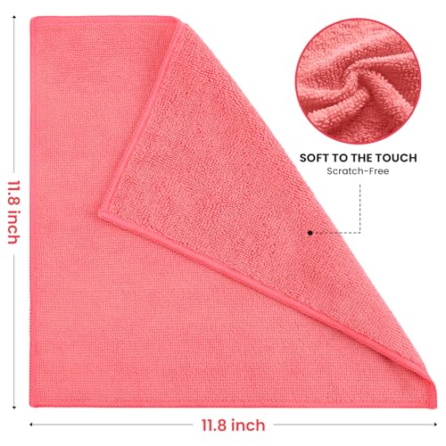 SIFANGKE Microfiber Cleaning Cloth, 12 Pack Assorted Color Cleaning Rags for Housekeeping, Colorful Reusable Microfiber Towels for Car, Kitchen, Bathroom and Household Cleaning Supplies, 11.8"X11.8" - color: A.multicolor, size: 1 Count (Pack of 12)