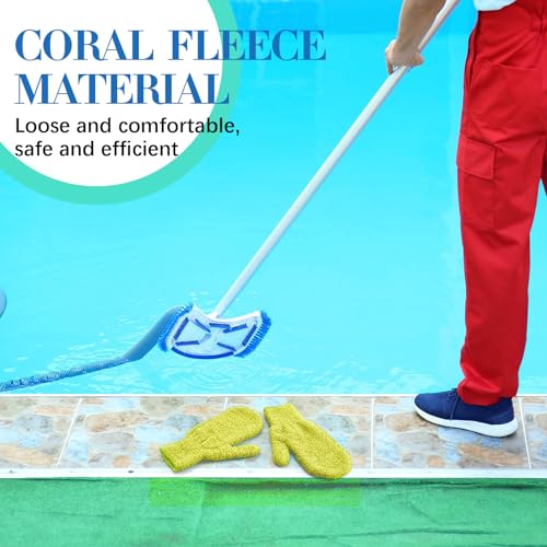 Teenyyou 2 Pairs Pool Cleaning Mitt Spa Scrubbing Gloves Hot Tub,Green - color: Green