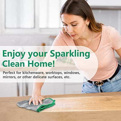 Airlab Glass Polishing Streak Free Miracle Cleaning Cloth, Sliver-Green - color: Sliver-green