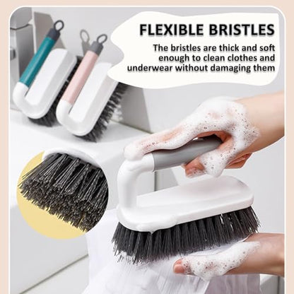 Scrub Brush, Scrubbing Cleaning Brushes, Heavy Duty Cleaning Brushes with Handle, for Shower, Bathroom, Carpet, Kitchen and Bathtub Scrubber, 2 Pack (Grey) - color: Gray