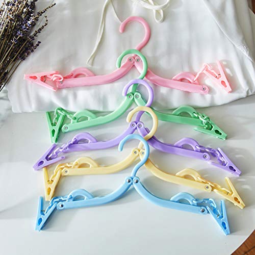 Portable Travel Clothes Hangers with Clips, Foldable Drying Rack