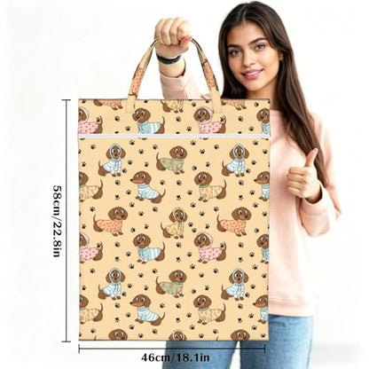Dachshund Travel Laundry Bag Washable Dirty Clothes Bag for Gym - color: Dachshund