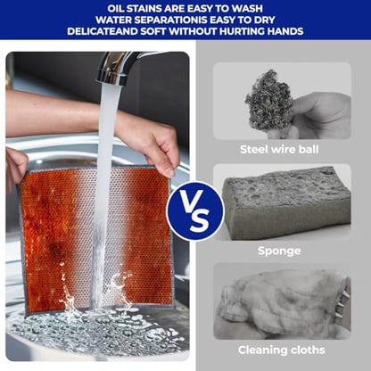 Wangjinpeng 12PK 3-Layer Non-Scratch Wire Dishcloths, 7.87 x 7.87 in - color: 12pcs Triple Layer Silver, size: 7.87x7.87-12pcs