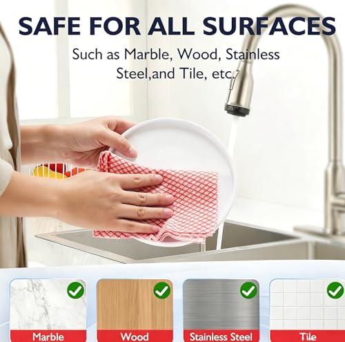 60Pack Disposable Dish Cloths for Kitchen,13.8x15.7 Cleaning Wipes - color: Red