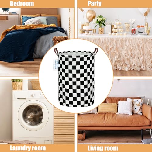 Round Laundry Basket Collapsible Boys Nursery Car Hamper Racing Flag - color: Football