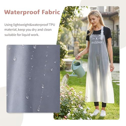 Nanxson TPU Waterproof Apron Lightweight Work Apron with Adjustable Buckle - color: Transparent
