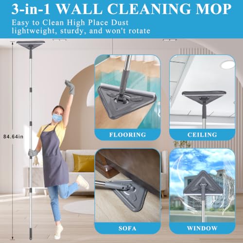 Microfiber Duster Kit 27pcs with 30 to 100 in Extension Pole, Grey - size: 27pcs