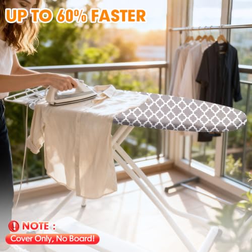 Ironing Board Cover and Pad, 15x54 Standard Size, Scorch Resistant - color: Quatrefoil, size: 15" x 54"