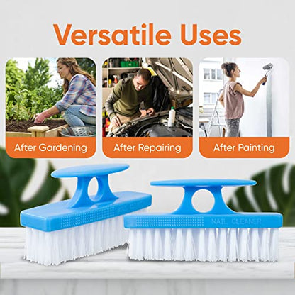 Superio Nail Brush Cleaner with Handle - Durable Brush Scrubber To Clean Toes, Fingernails, Hand Scrubber All Surface Cleaning, Blue Heavy Duty Scrub Brush Stiff Bristles, Easy To Hold - color: Blue, size: 1 Pack