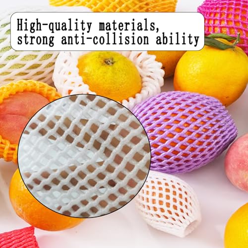 Fruit Protection Mesh Bags Foam Mesh Keep Safe Sleeves for Large Supermarkets, Shops (White 24x10cm-20PCS) - size: White 24x10cm-20PCS