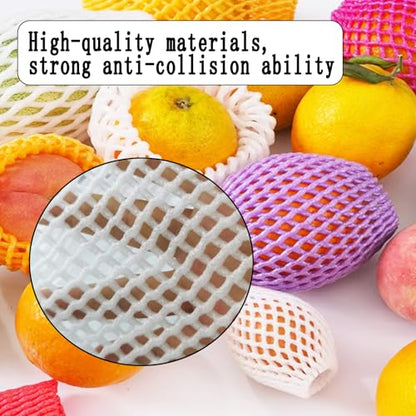 Fruit Protection Mesh Bags Foam Mesh Keep Safe Sleeves for Large Supermarkets, Shops (White 24x10cm-20PCS) - size: White 24x10cm-20PCS