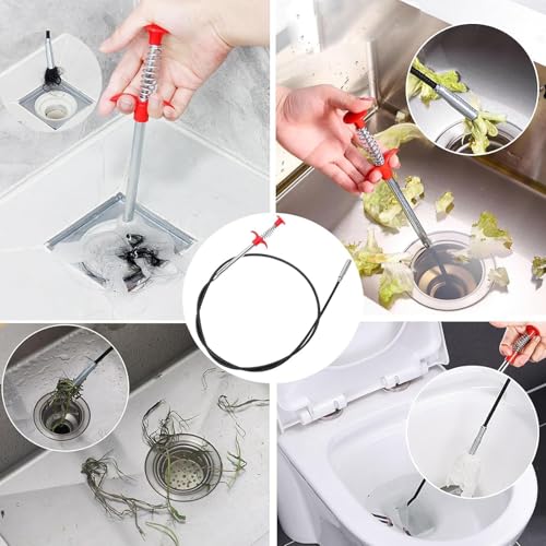 Drain Snake,116 inch Flexible Grabber Claw Pick Up Reacher Tool,Drain Clog Remover - Gutter Cleaning Tools for Home Sink, Bathroom Tub,Drain, Toilet